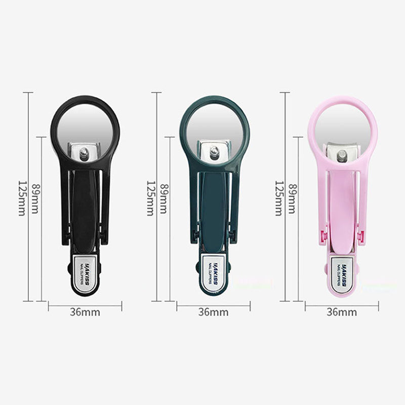 🔍✂️Splash-Proof Nail Clipper with Magnifying Glass