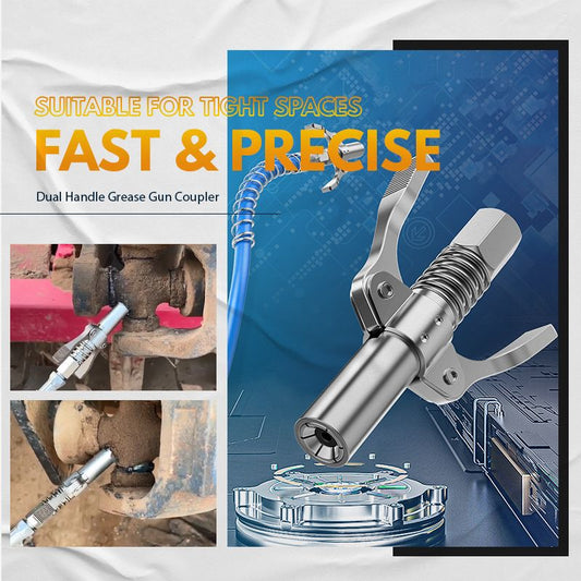 🔩 BUY 2 GET 1 FREE!High Pressure Dual Handle Grease Gun Coupler