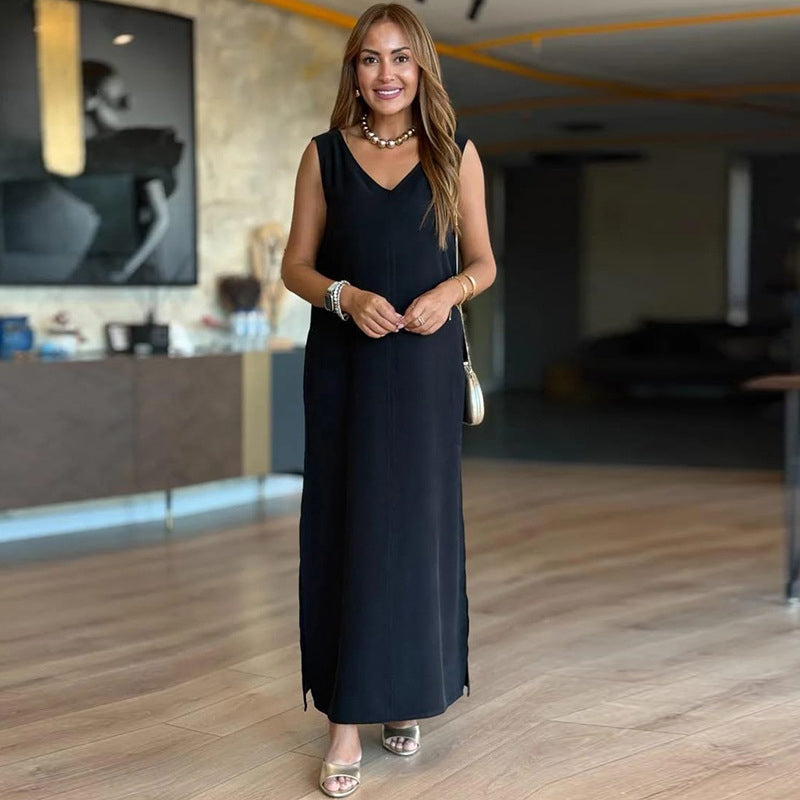 💕Women’s Elegant V-Neck Sleeveless Dress