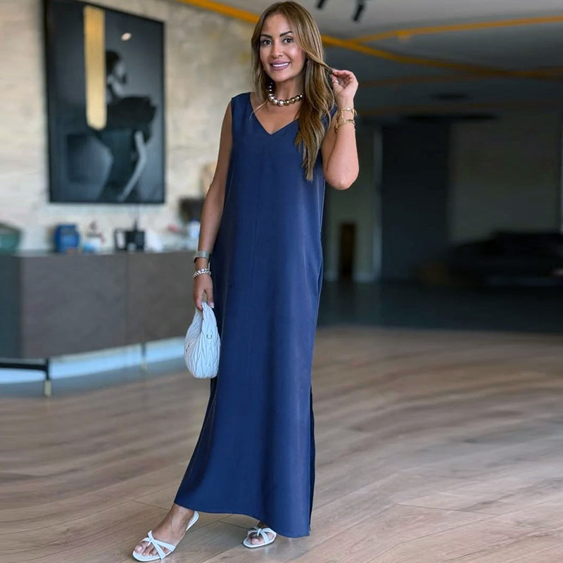 💕Women’s Elegant V-Neck Sleeveless Dress