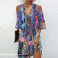 💃【S-3XL】🌺 V-Neck Cutout Printed Dress