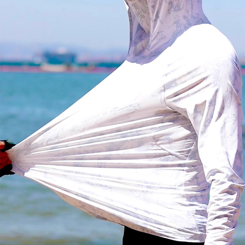 Men's Breathable UV Protection Hoodie with Face Mask