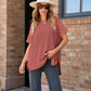 Women's Loose Fit Short Sleeve Knit Top