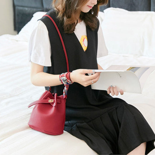 🔥Women's Casual Cinch-Top Bucket Bag