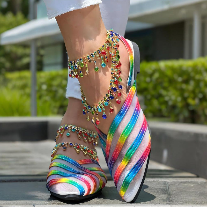✨Mesh Sandals with Rhinestone Anklets - Hot Sale 40% OFF🔥