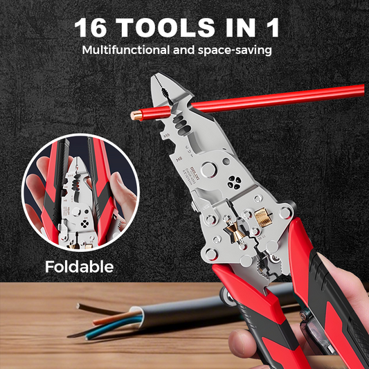 🔧🛠16-In-1 Foldable Stainless Steel Wire Stripper