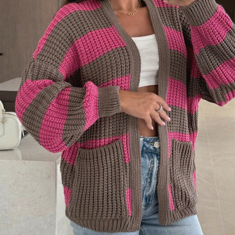 ⏳OFF-Season Sales 40% OFF⏰Women's Stylish Striped Open Front Sweater