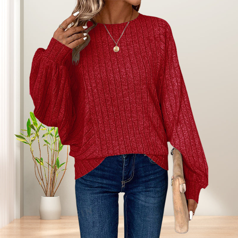 🍁Early Autumn Sale 50% OFF🍂Women's Ribbed Loose-Fit Pullover Tops