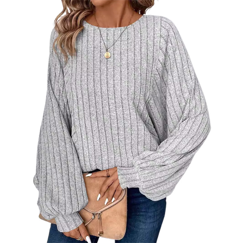 🍁Early Autumn Sale 50% OFF🍂Women's Ribbed Loose-Fit Pullover Tops
