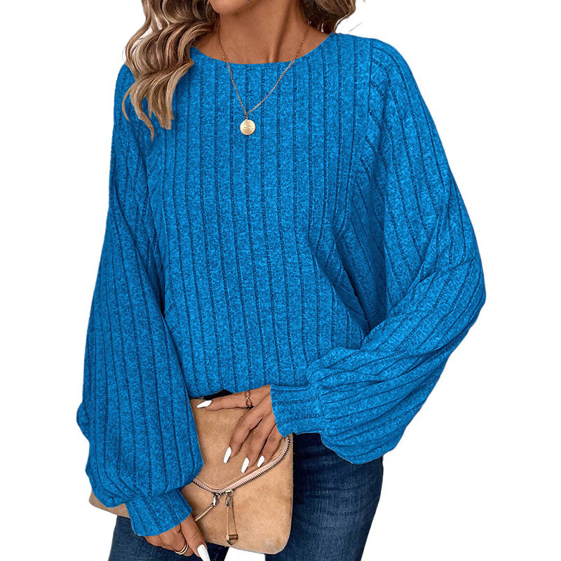 🍁Early Autumn Sale 50% OFF🍂Women's Ribbed Loose-Fit Pullover Tops