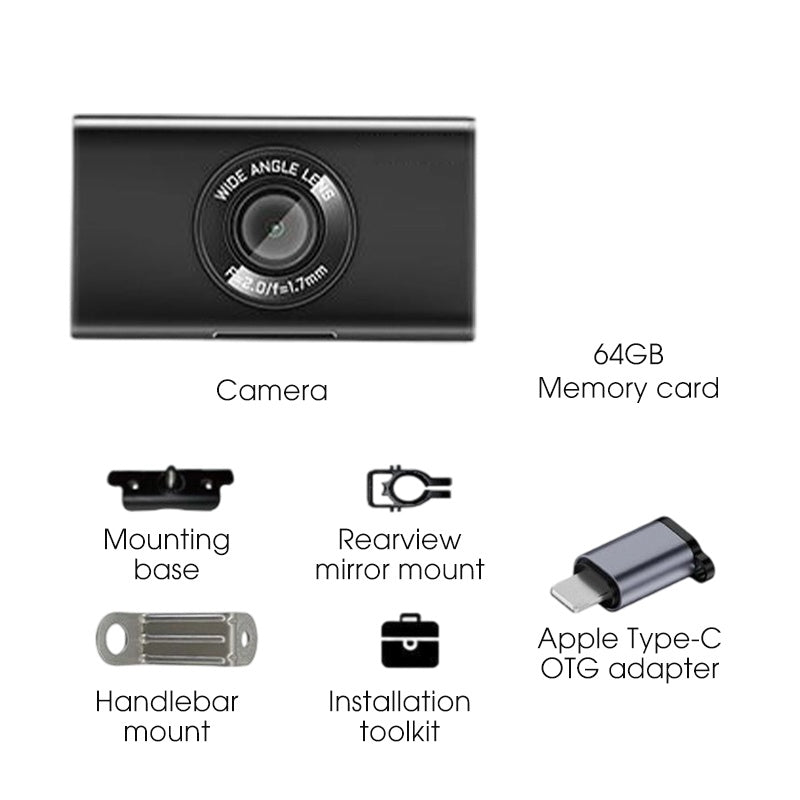 🏍️📹Waterproof HD Motorcycle Dash Cam