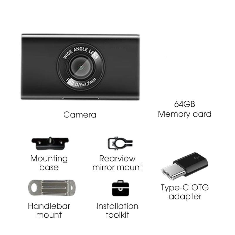 🏍️📹Waterproof HD Motorcycle Dash Cam