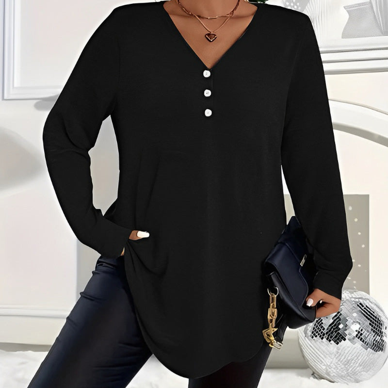 💜 LAST DAY PROMOTION - 50%OFF 💜 Women's Buttoned V-Neck Short Sleeve Top