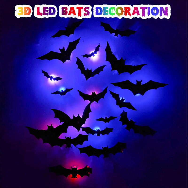 🦇 Halloween Decoration: 3D LED Bat-Shaped Wall Light