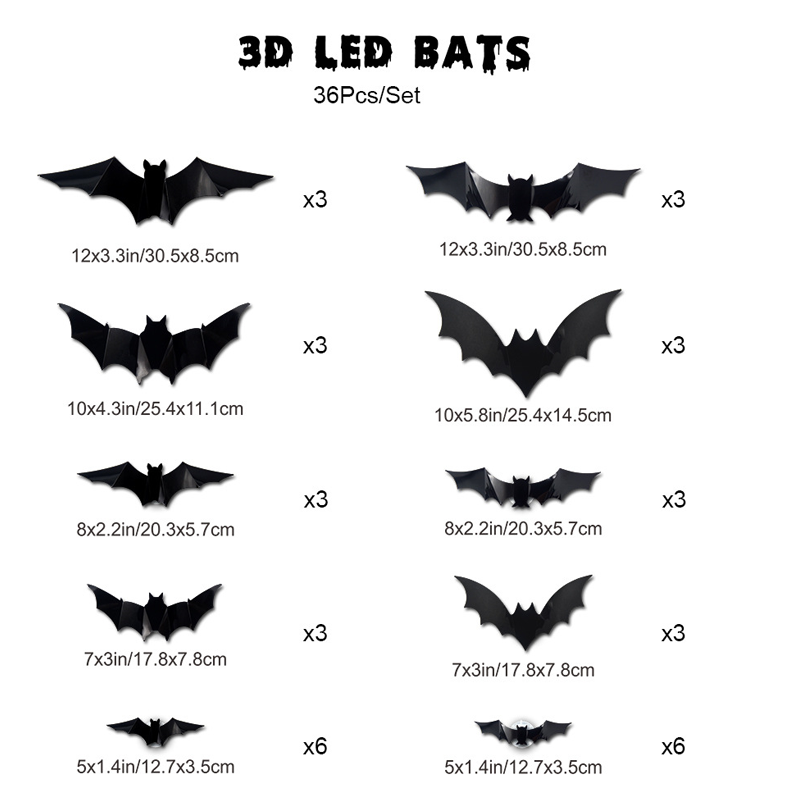 🦇 Halloween Decoration: 3D LED Bat-Shaped Wall Light