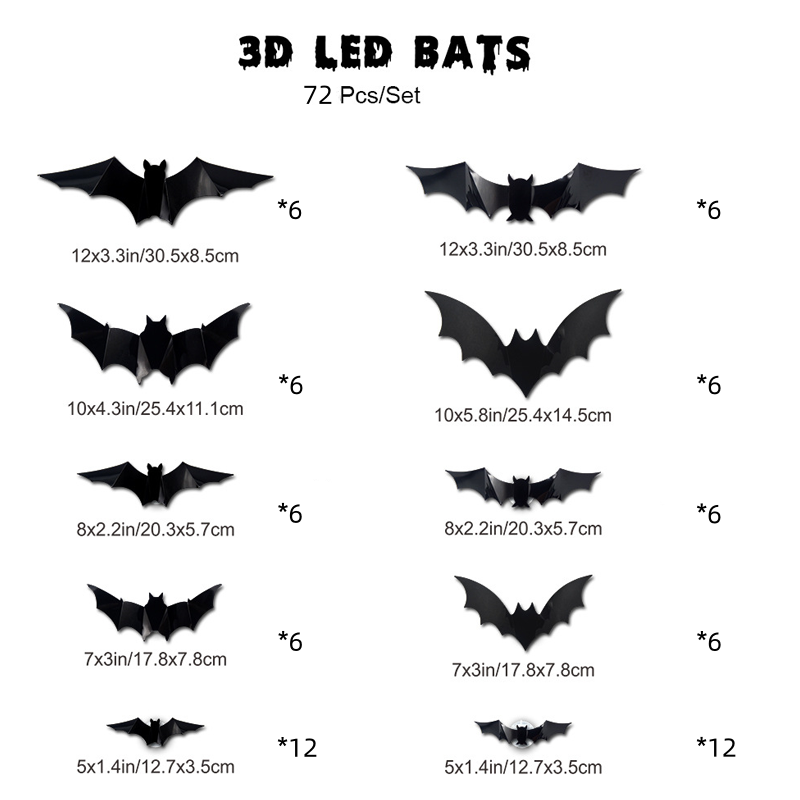 🦇 Halloween Decoration: 3D LED Bat-Shaped Wall Light
