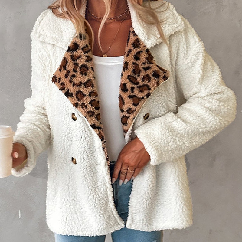 🔥2025 Global Fashion Latest Styles🌎Cozy Coat with Leopard Trim🧥