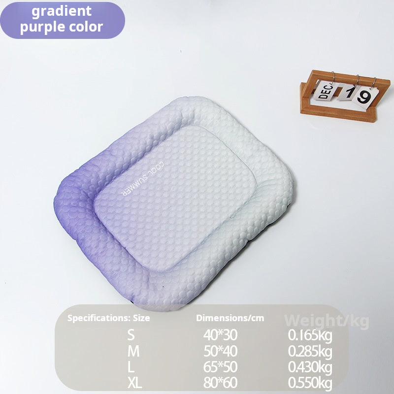 Pet Cooling Pad Mat for Dogs and Cats - Ice Silk Summer Cool Bed Blanket in Gradient Colours, Breathable Soft Sleeping Cushion for Indoor Floors Sofas and Car Travel Washable Multiple Sizes Available