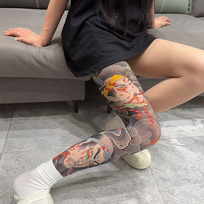 🔥Thrilling Experience Without Harm🔥Stretchy Tattoo-Print Leg Sleeve