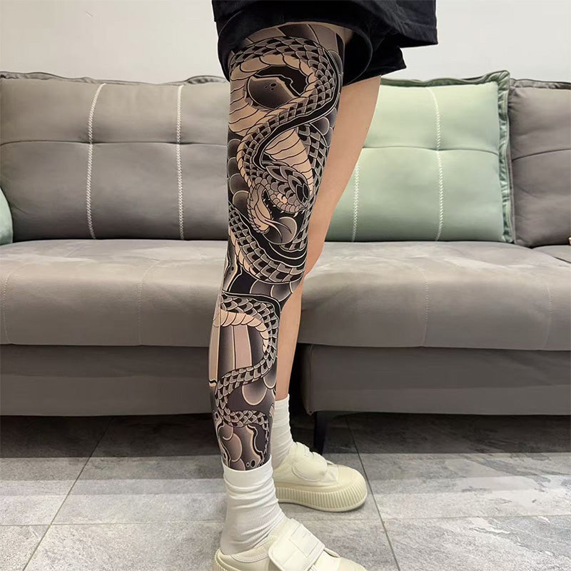 🔥Thrilling Experience Without Harm🔥Stretchy Tattoo-Print Leg Sleeve