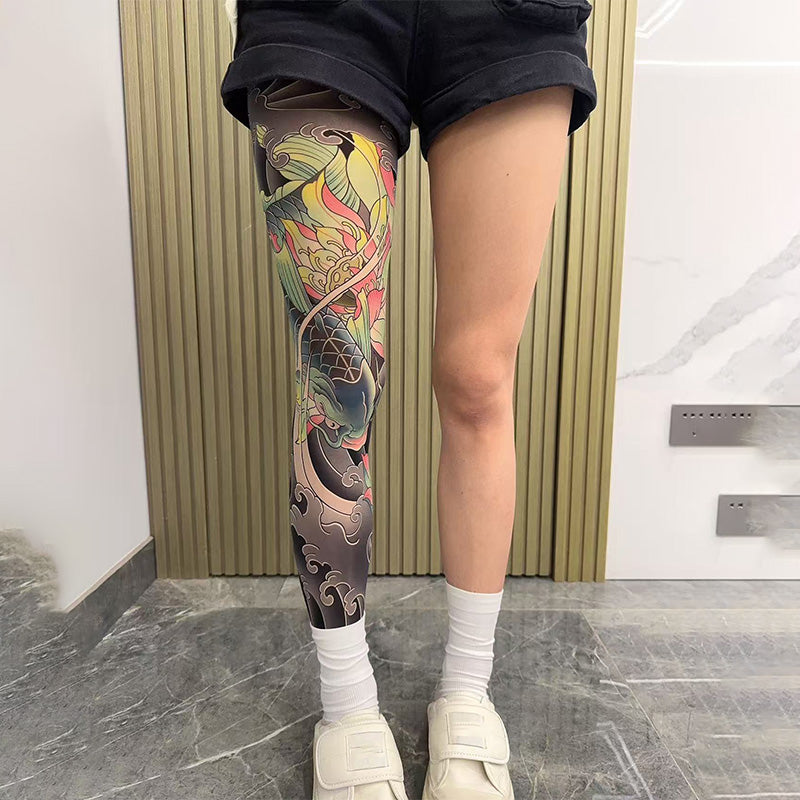 🔥Thrilling Experience Without Harm🔥Stretchy Tattoo-Print Leg Sleeve