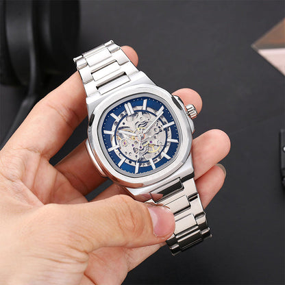 🔥Men’s Stylish Skeleton Dial Business Watch