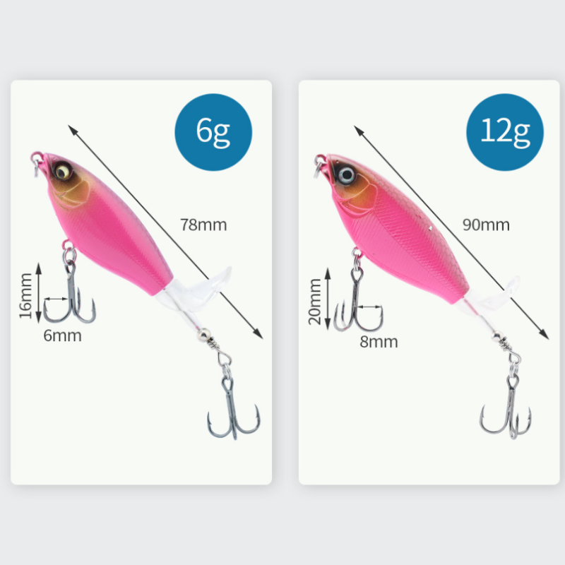 🎣Bionic Fishing Lure Set with 3 Hooks & 360° Propeller Blade