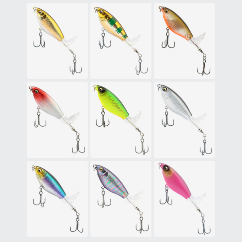 🎣Bionic Fishing Lure Set with 3 Hooks & 360° Propeller Blade