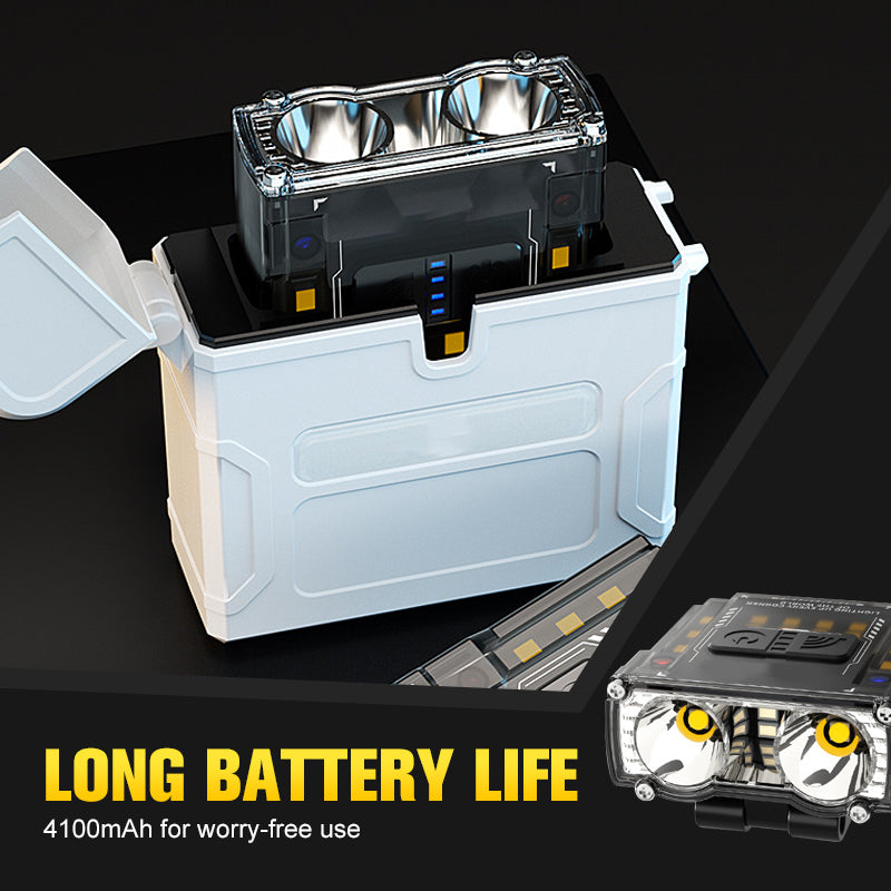 High-Brightness Detachable Portable Dual-Beam Headlamp with Charging Case