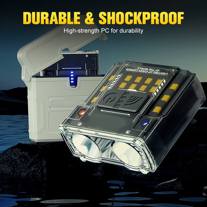 High-Brightness Detachable Portable Dual-Beam Headlamp with Charging Case