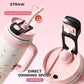 Portable Insulated Tumbler with Lid & Straw