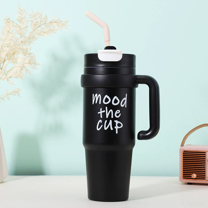 Portable Insulated Tumbler with Lid & Straw