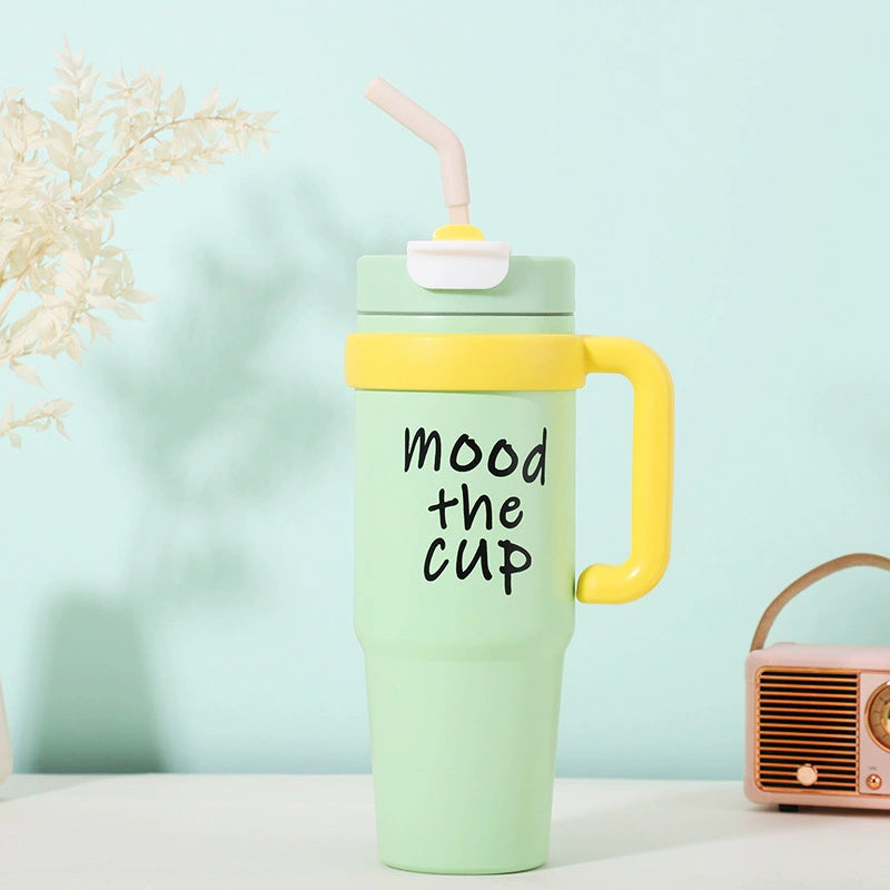 Portable Insulated Tumbler with Lid & Straw