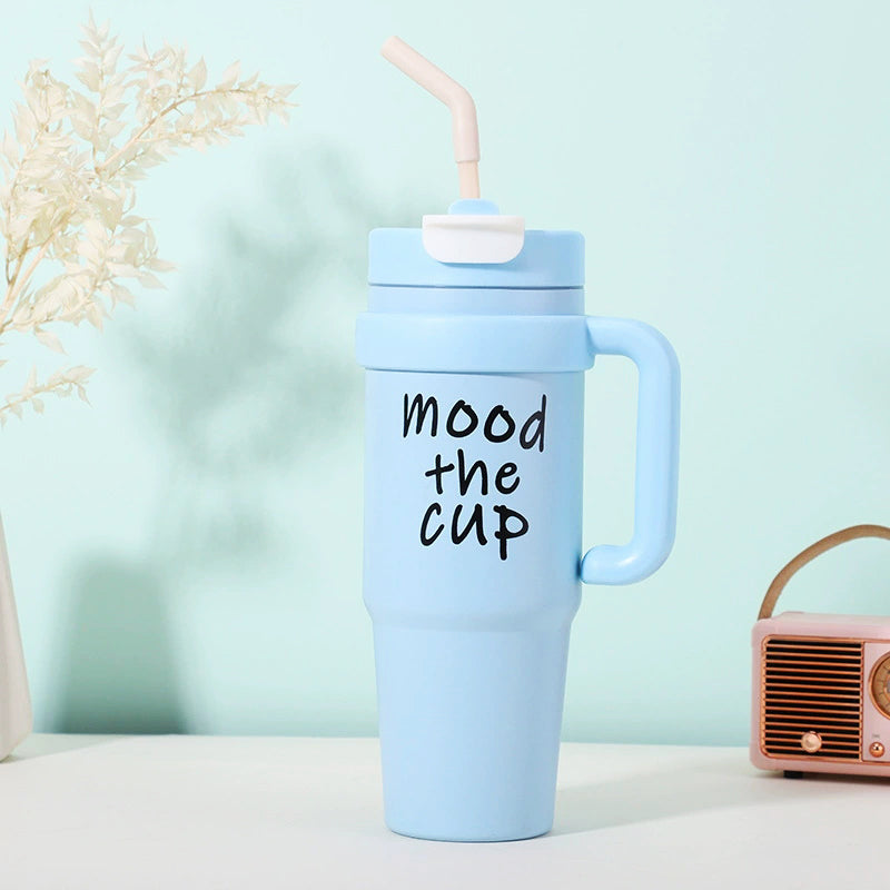 Portable Insulated Tumbler with Lid & Straw
