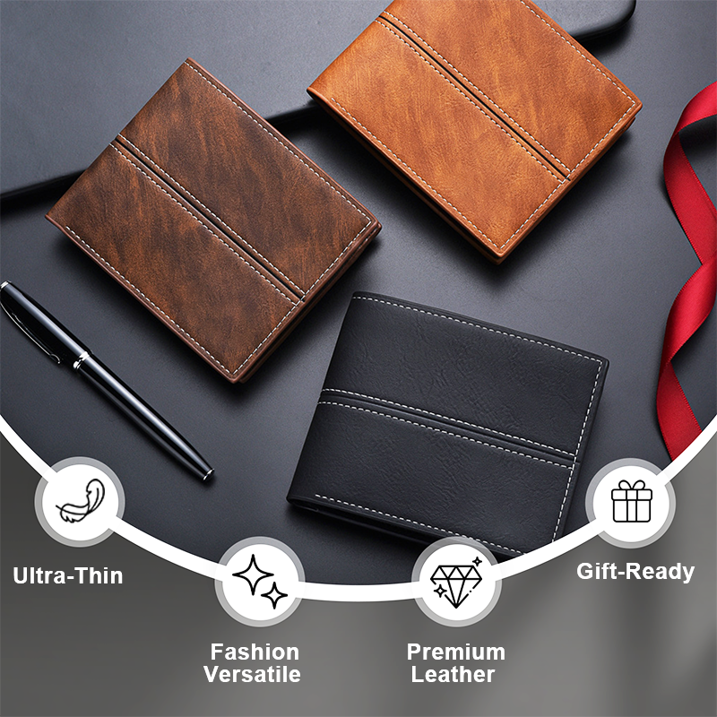 ⏰Black Friday Sale 50% OFF💥💥Men's Short Business Soft Faux Leather Ultra-Thin Wallet