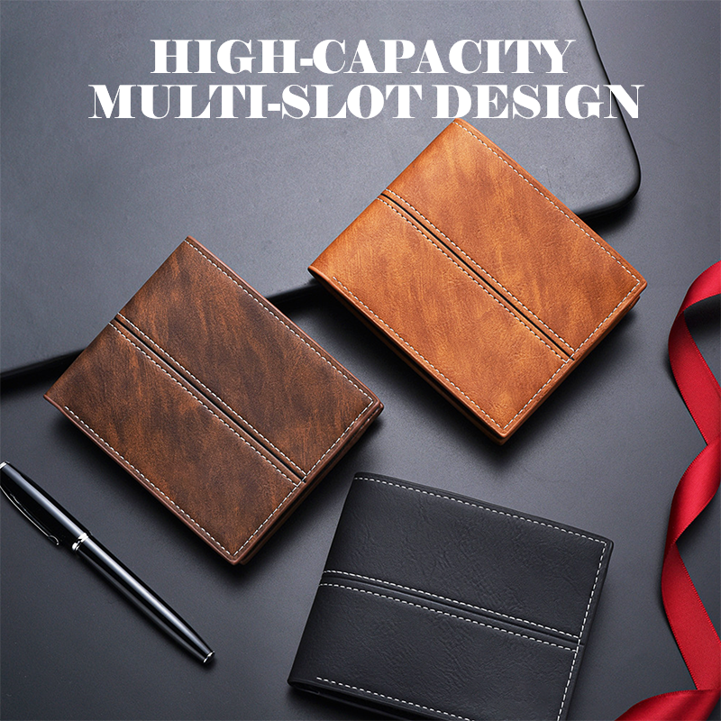 ⏰Black Friday Sale 50% OFF💥💥Men's Short Business Soft Faux Leather Ultra-Thin Wallet