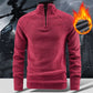 Men's Warm Solid Half Zip Long-Sleeve Tops