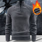 Men's Warm Solid Half Zip Long-Sleeve Tops