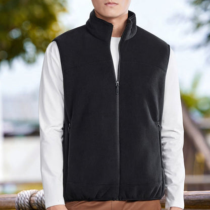 Men's Stand Collar Thickened Full Zip Vest