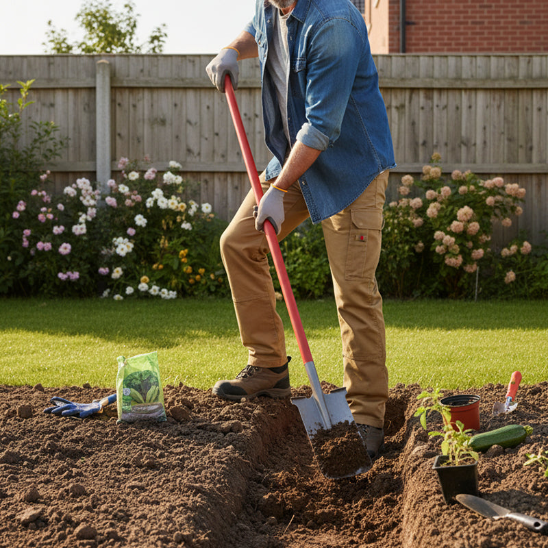 Heavy-Duty Steel Shovel for Tough Soil