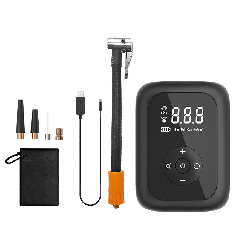 Portable intelligent wireless digital inflation pump, multifunctional tire, basketball, bicycle, emergency inflation