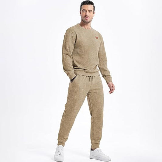 Men's Knit Jacquard Sweatshirt and Joggers Set