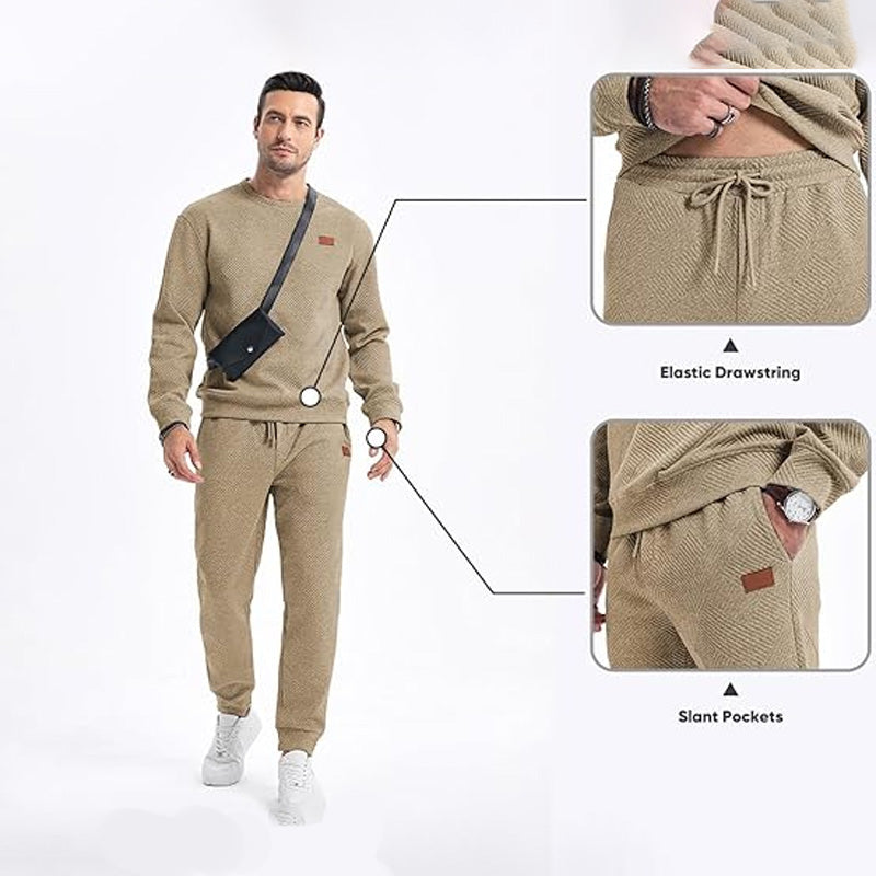 Men's Knit Jacquard Sweatshirt and Joggers Set