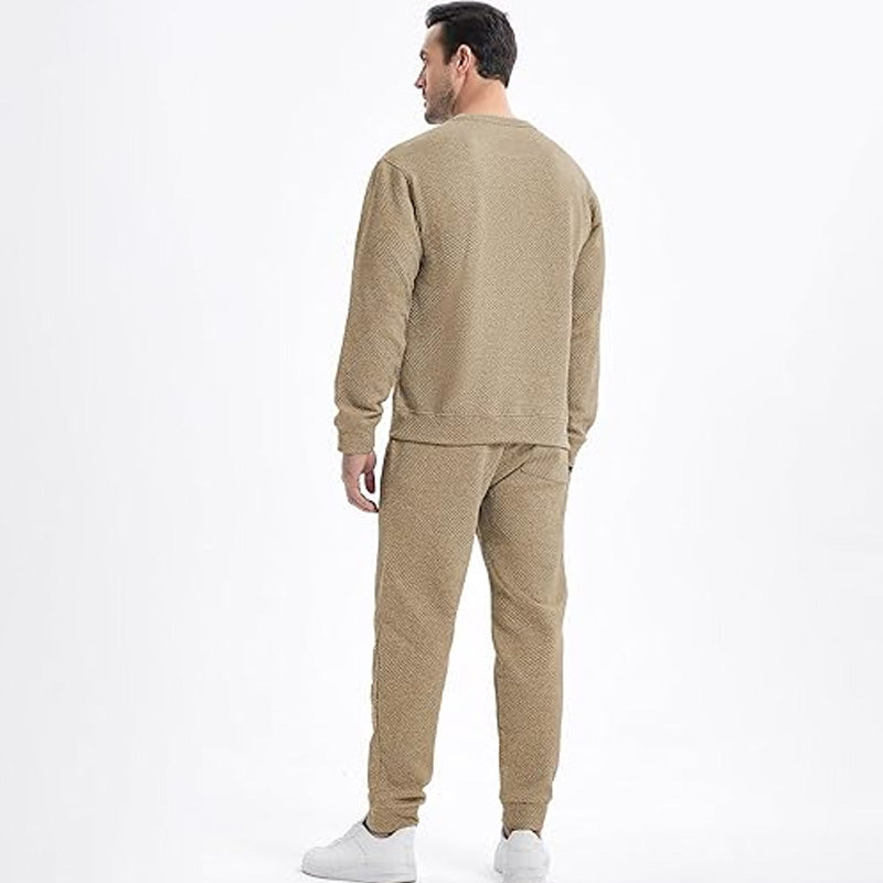 Men's Knit Jacquard Sweatshirt and Joggers Set