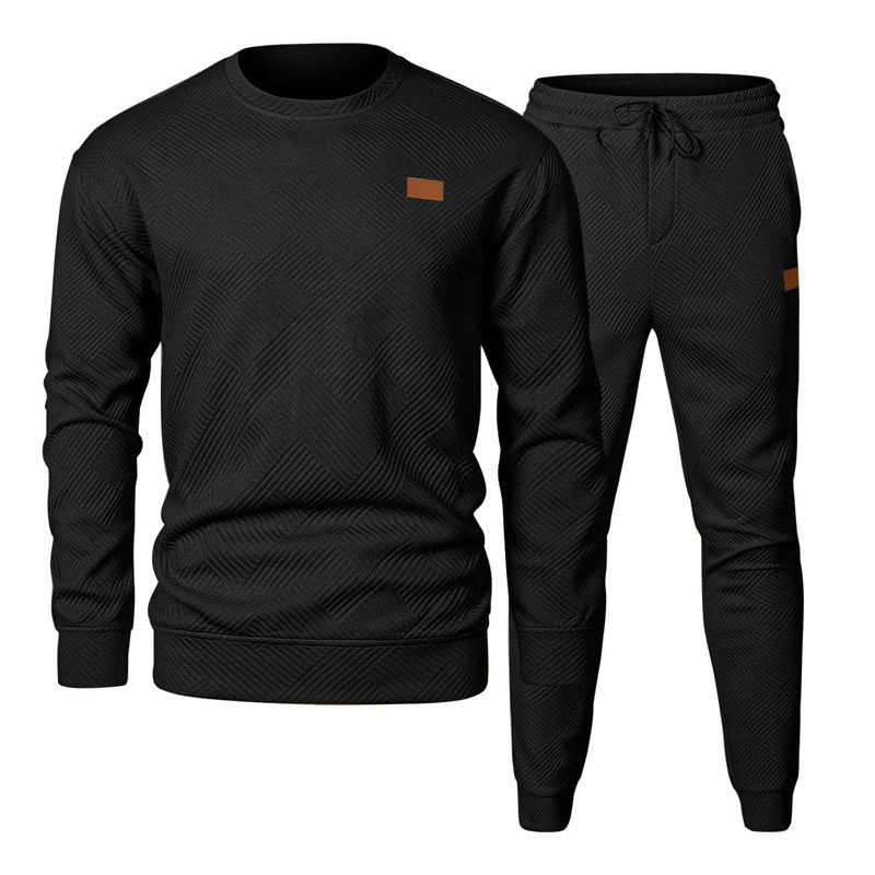 Men's Knit Jacquard Sweatshirt and Joggers Set