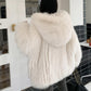 Loose, cozy, warm and washable hooded jacket for women