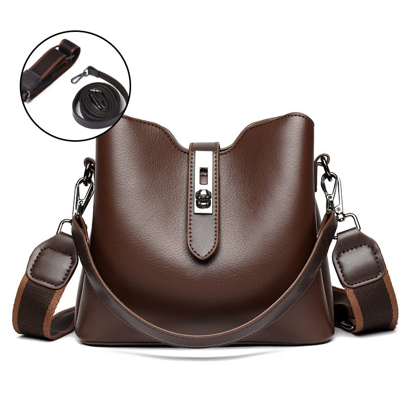 Women’s Elegance Leather Bucket Tote