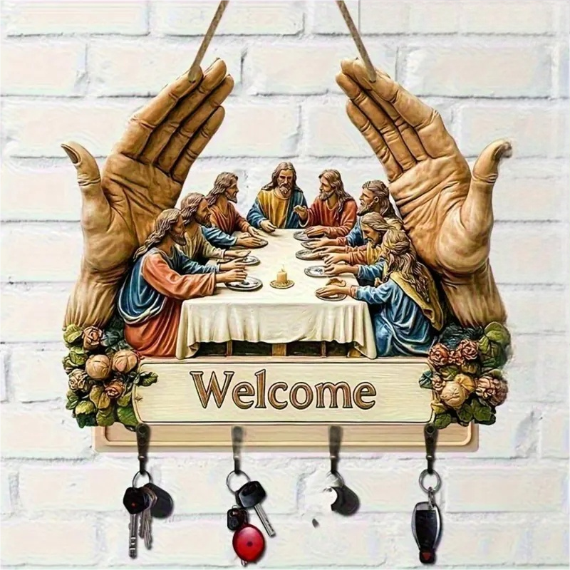 ✝️Wall Mounted Decorative Wooden Keyholder