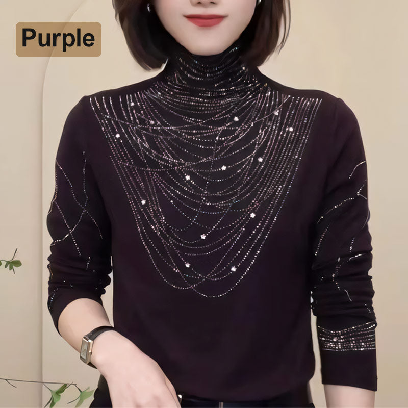 💎Women's Padded High Neck Long Sleeve Blouse