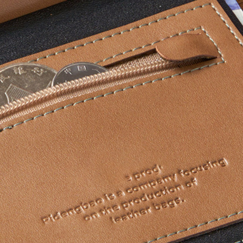 Men’s Stylish Zipper Leather Card Wallet